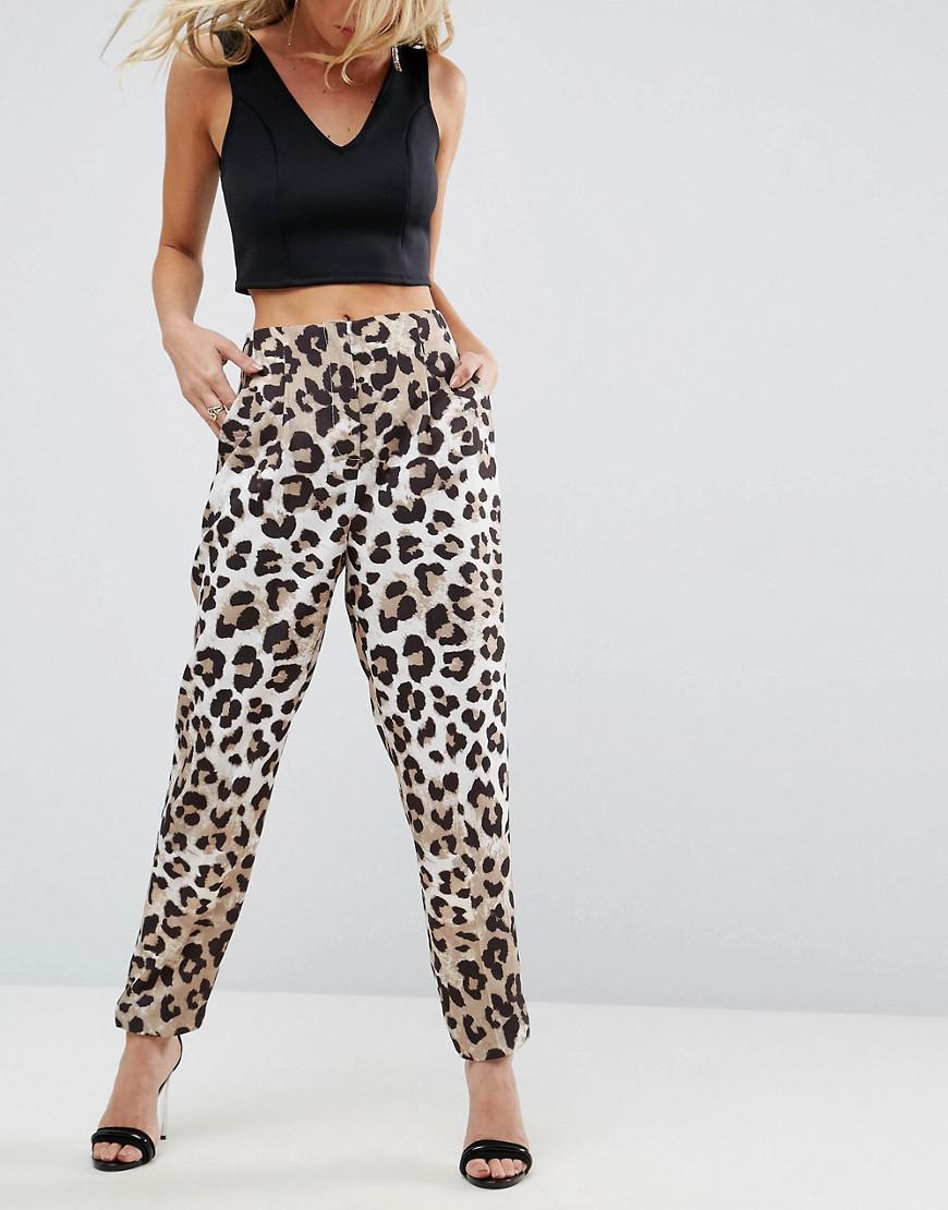 Leopard print cigarette pants Clearance