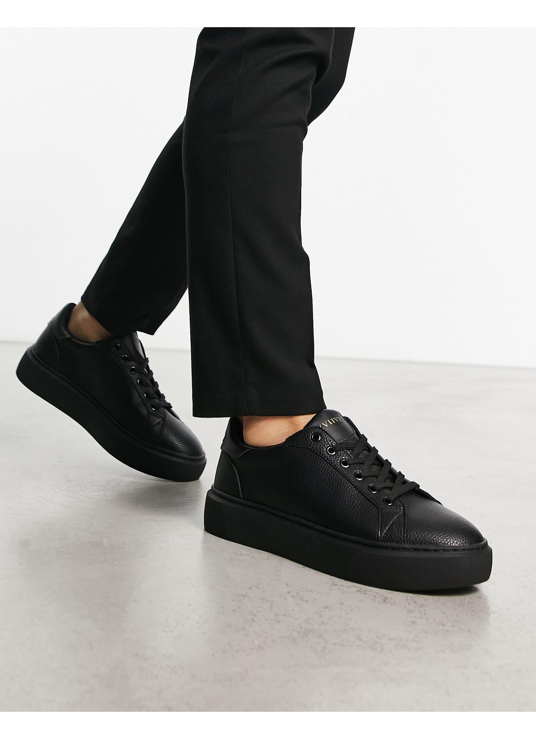 ASOS Chunky Lace Up Sneakers in Black for Men | Lyst