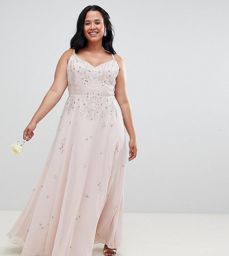 asos design cami feather embellished maxi dress