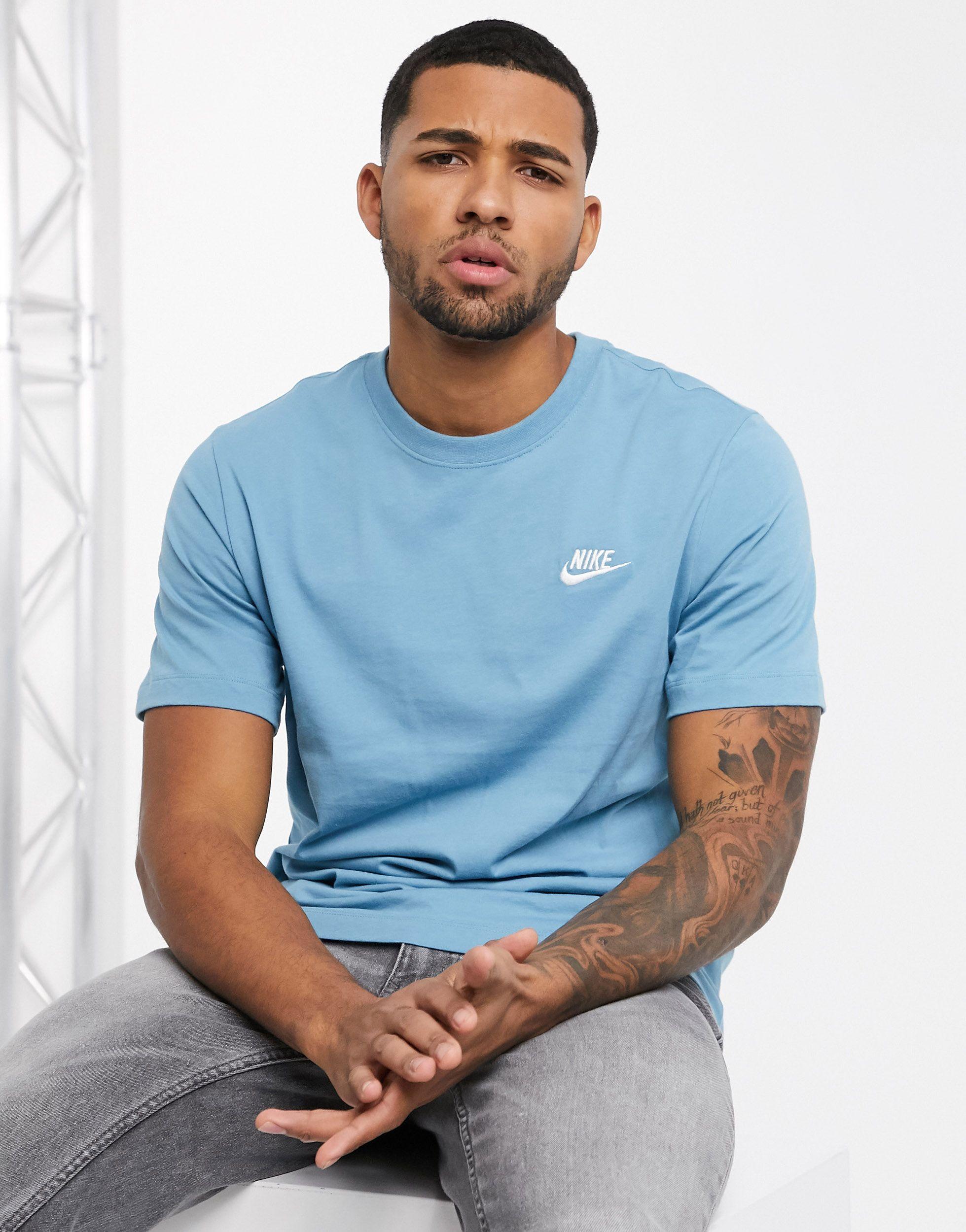 Nike – club – helles t-shirt in Blau für Herren | Lyst DE