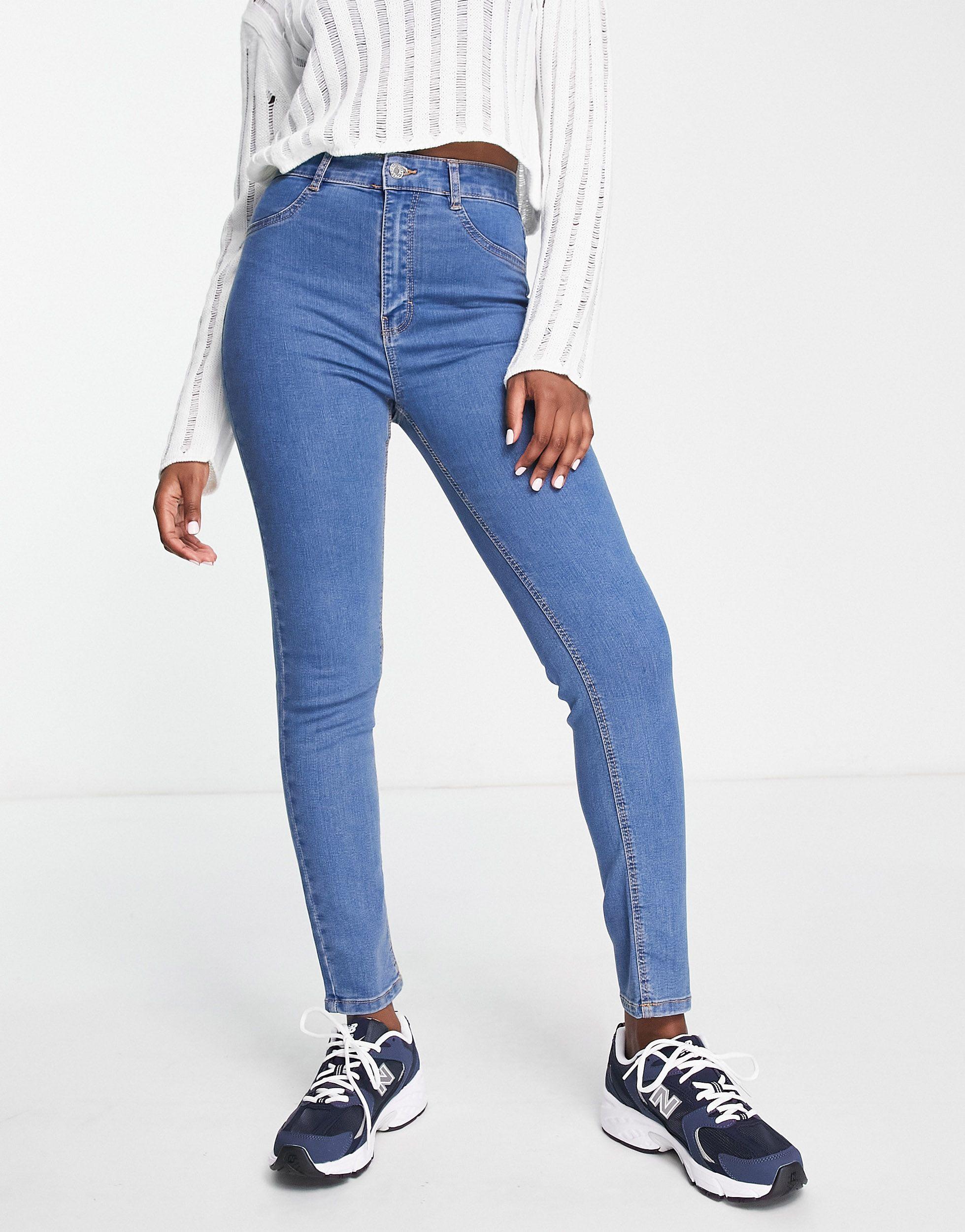 Jean skinny taille haute - moyen Pull&Bear en coloris Bleu | Lyst