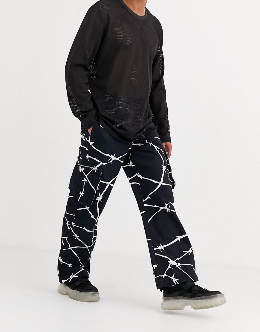 Jaded London Barbed Cargo Trousers in Black for Men | Lyst