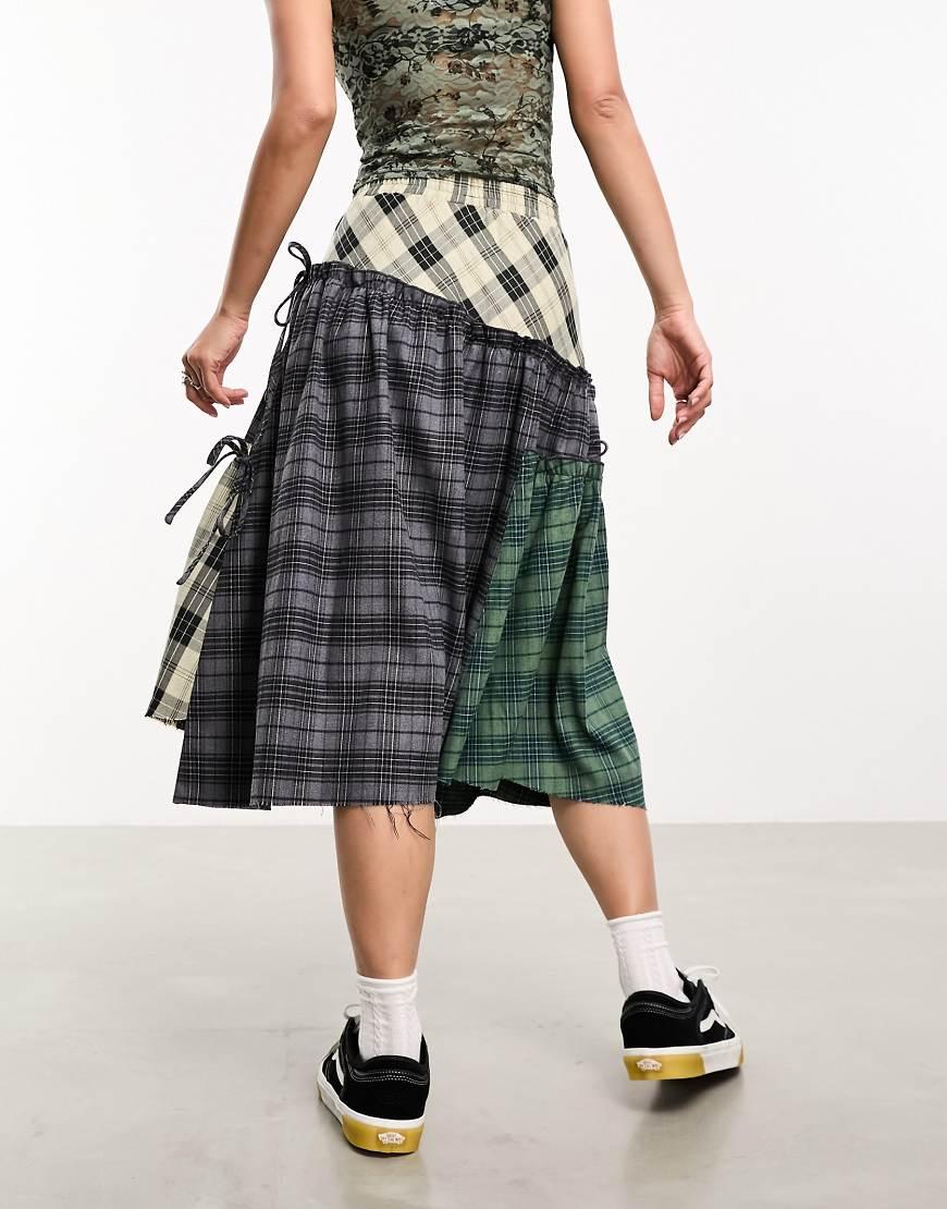 Midi Skirt Asos Blue Plaid Skirt ASOS Skirts Asosmidiblackskirtsz