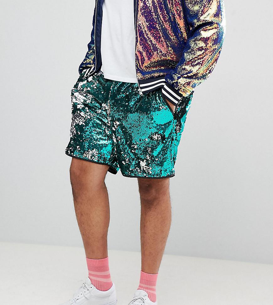 ASOS Plus Festival Slim Shorts In Green 
