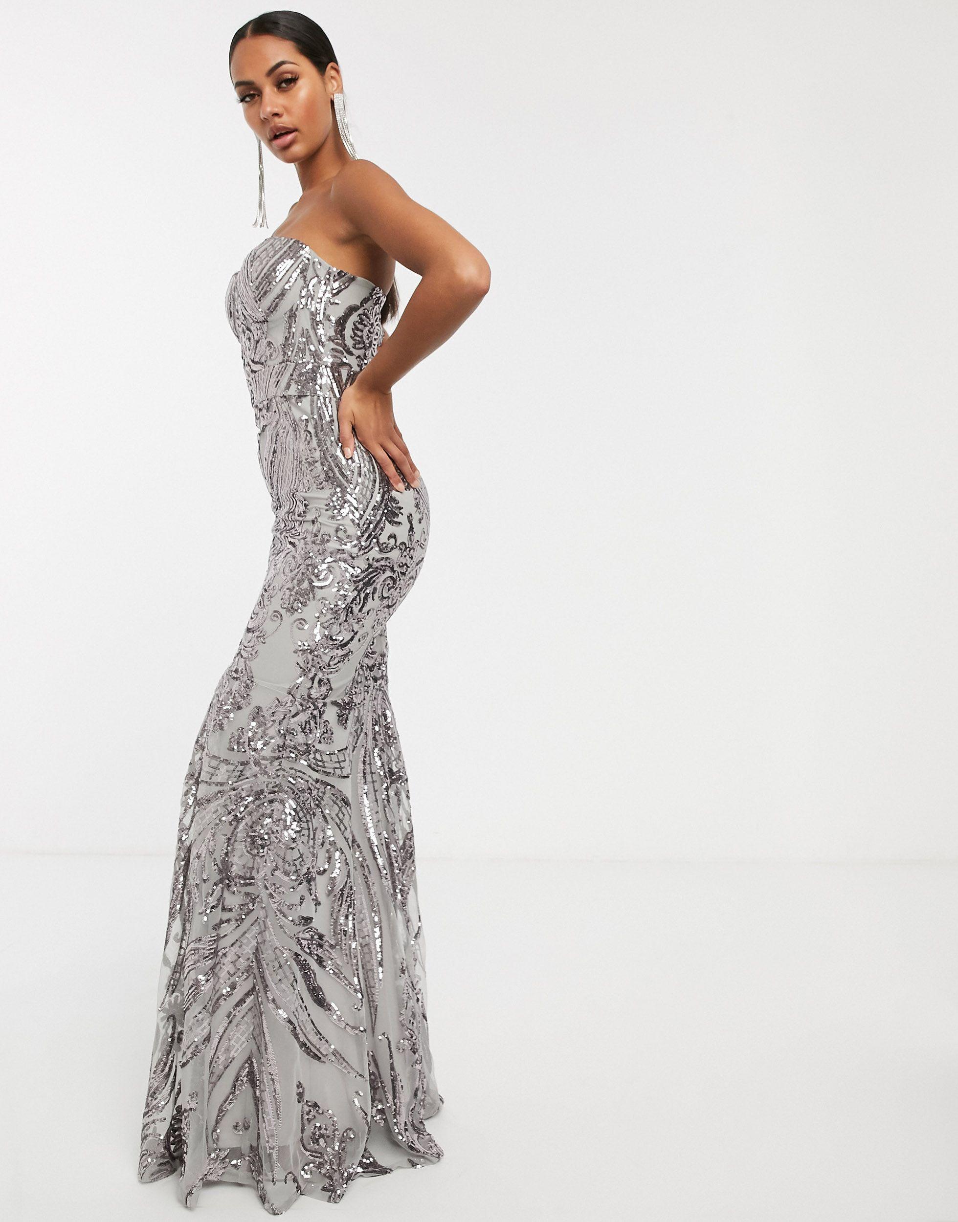 silver maxi gown