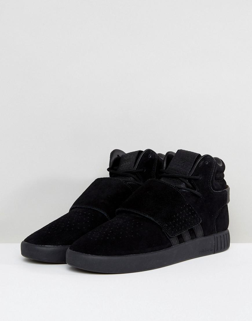 adidas Originals Suede Tubular Invader Strap Sneakers In Black By3632 for  Men - Lyst