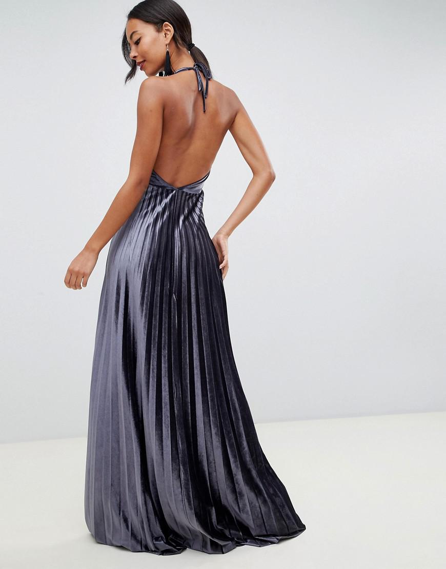 velvet cowl neck maxi dress