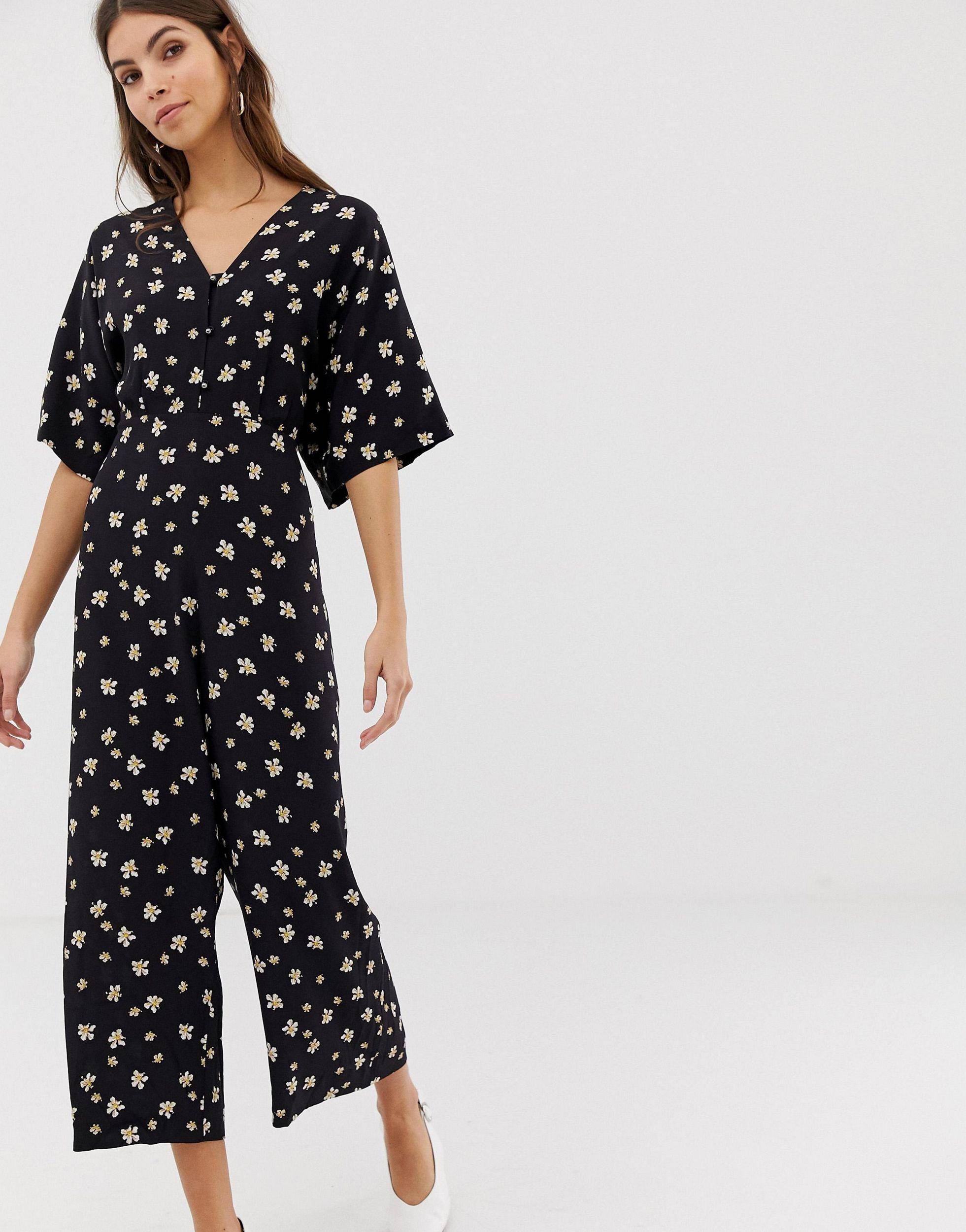 Whistles Synthetic Edelweiss Button Jumpsuit in Black - Lyst