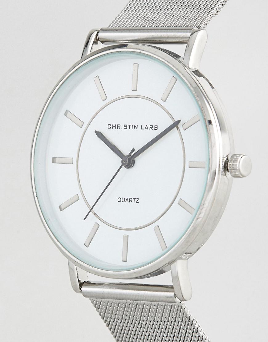 Christin Lars Silver Watch With Round White Dial in Metallic for Men Lyst