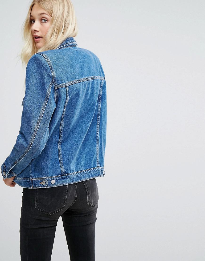 padded shoulder denim jacket