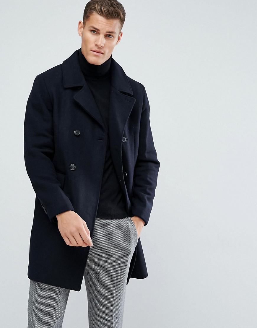 navy single breasted coat