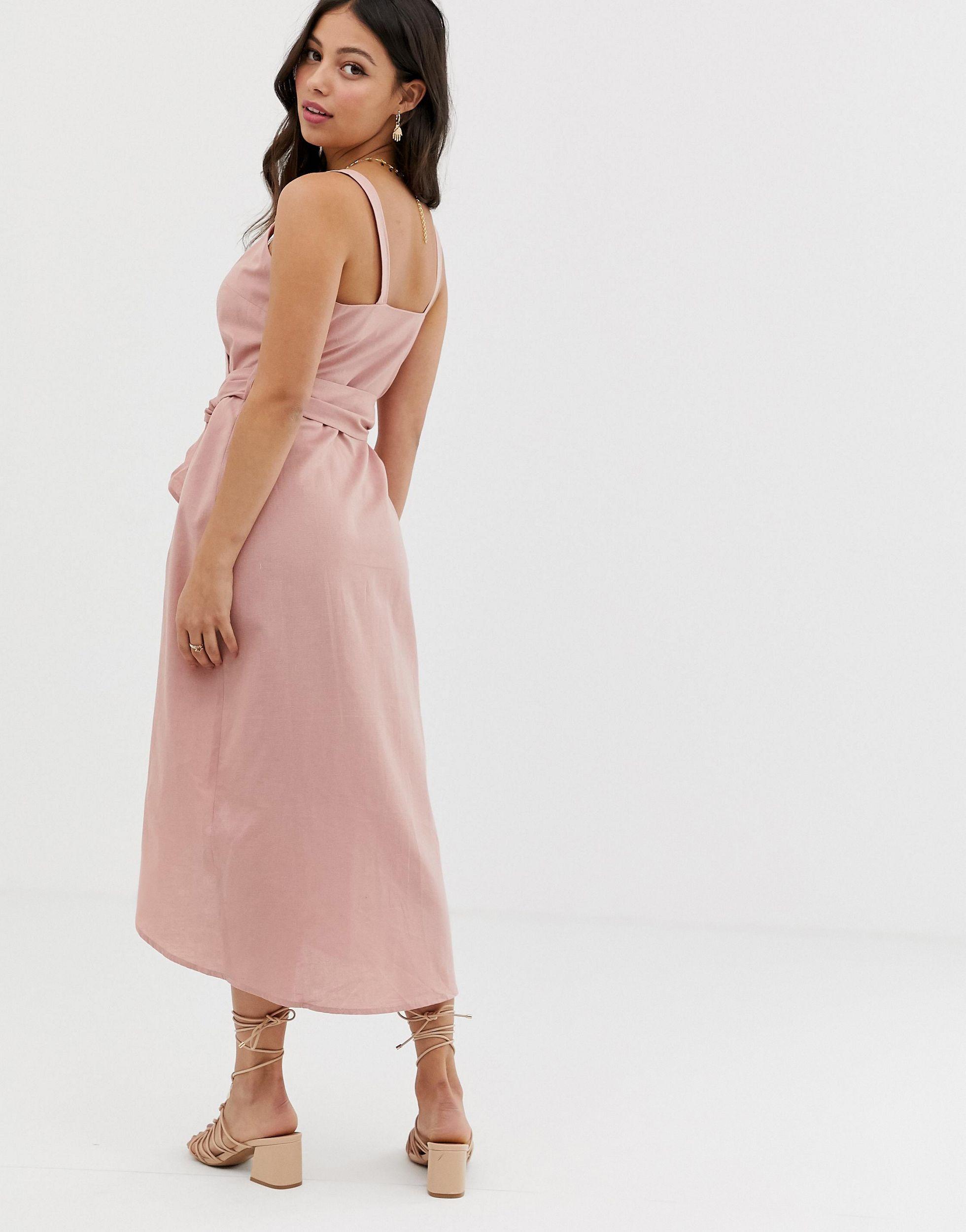 asos design wrap maxi dress with buckle belt