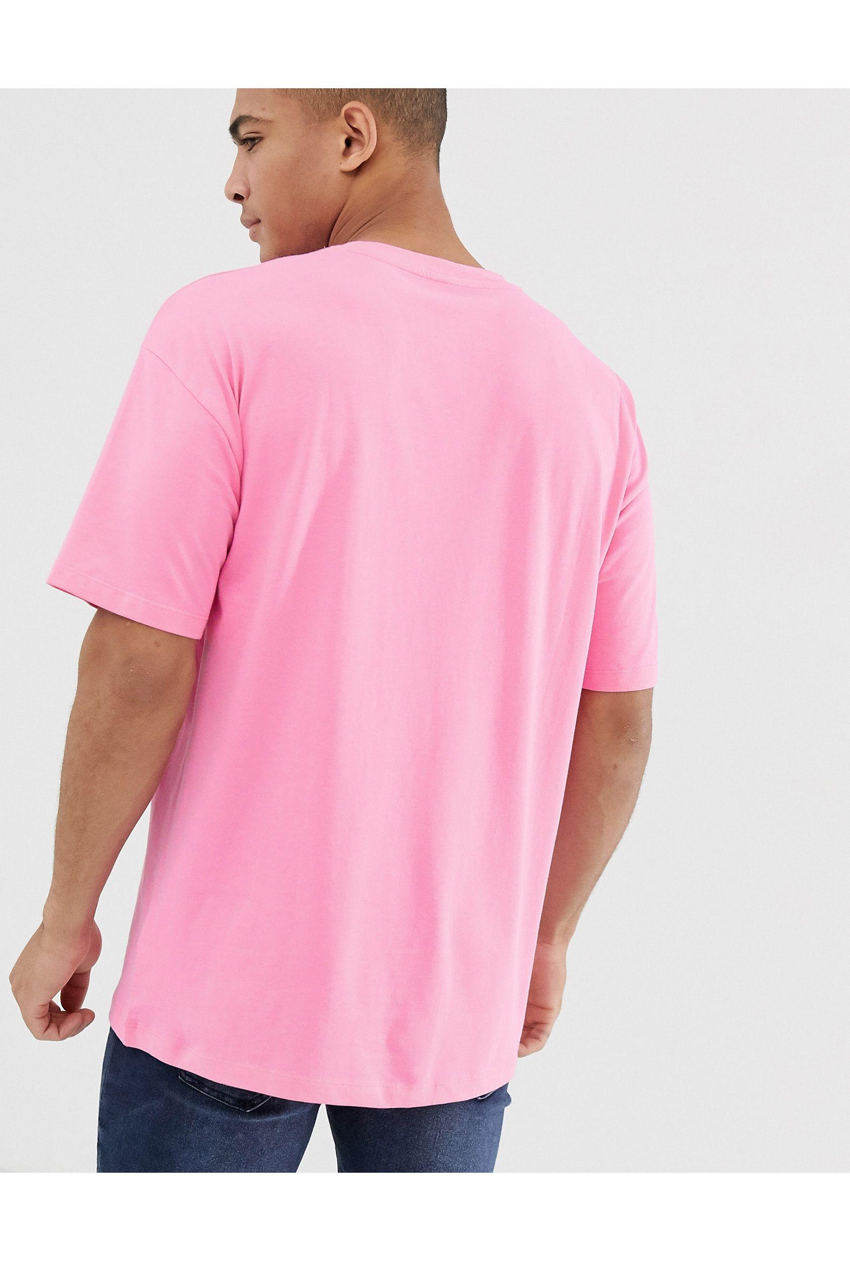 ASOS Katoen Oversized T-shirt Met Lange Mouwen in het Roze voor heren Heren Kleding voor voor T-shirts voor Longsleeves 