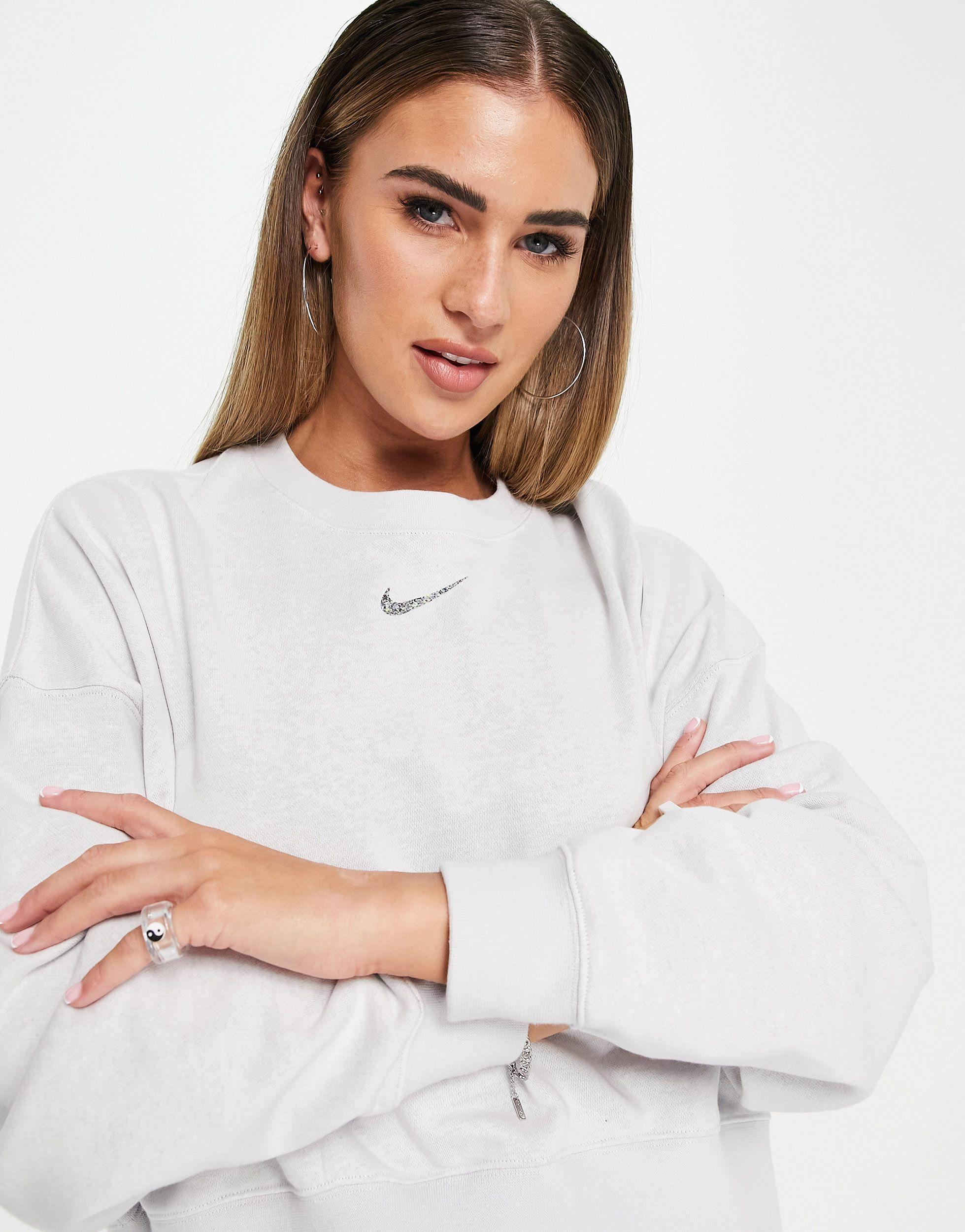 nike grey essentials crew neck sweatshirt