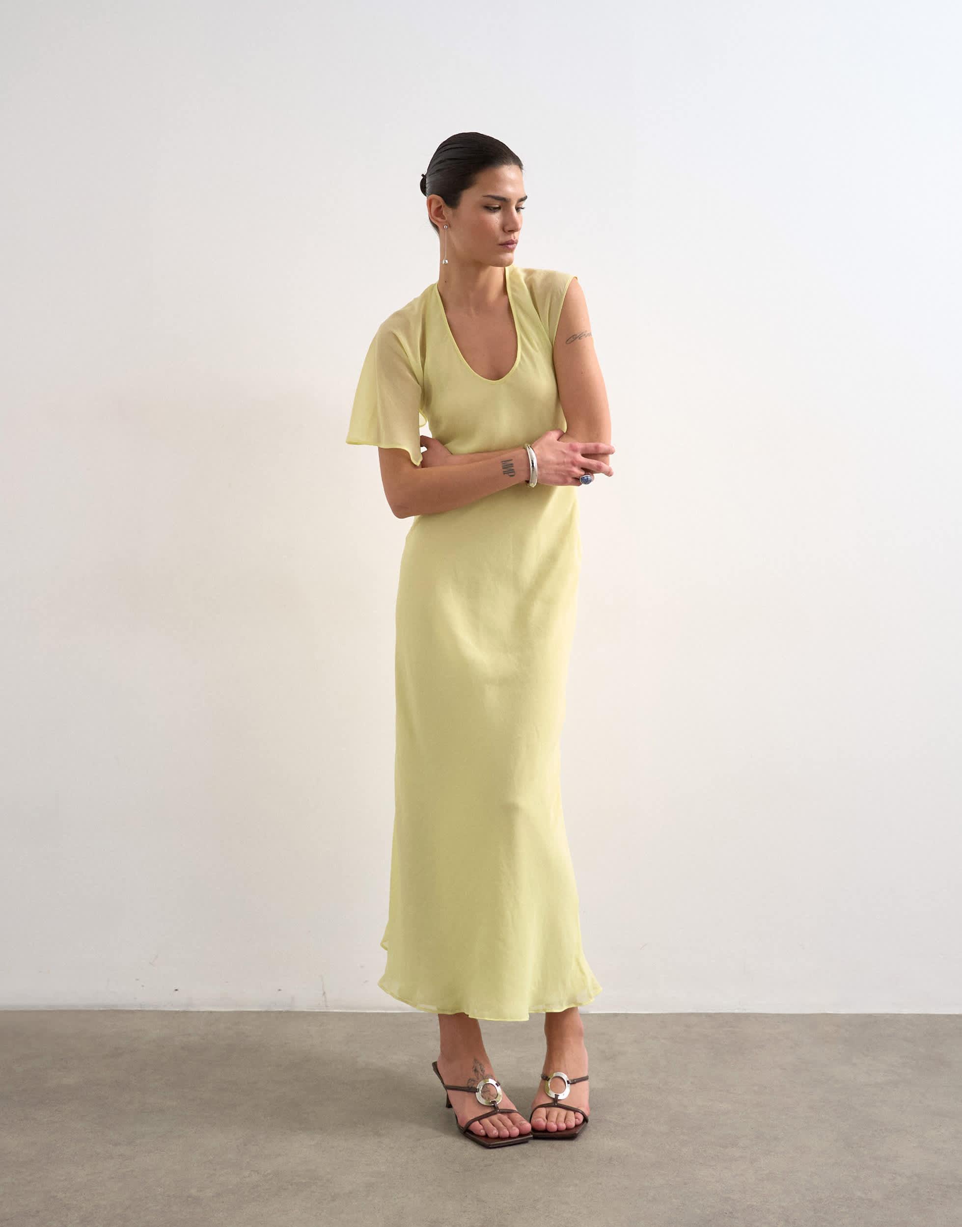 topshop yellow beaded dress Backless Bright Yellow Long Beaded Prom Dress 1160 Yellow / 00