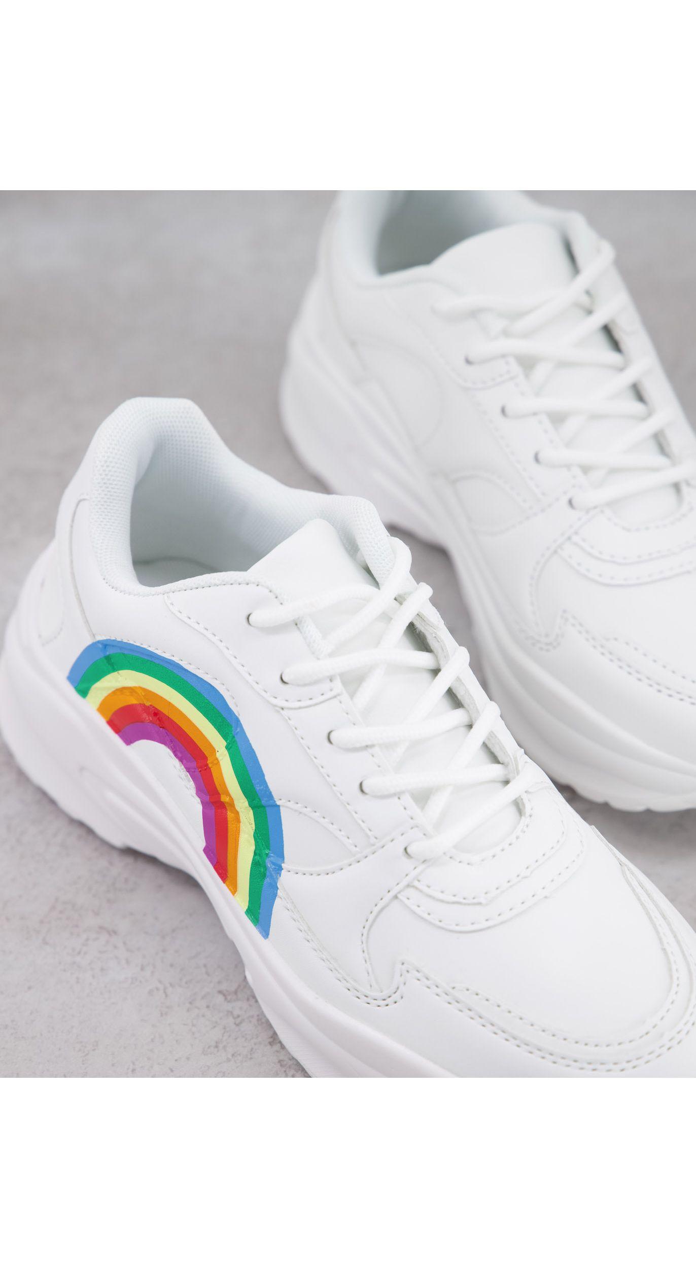 rainbow chunky trainers