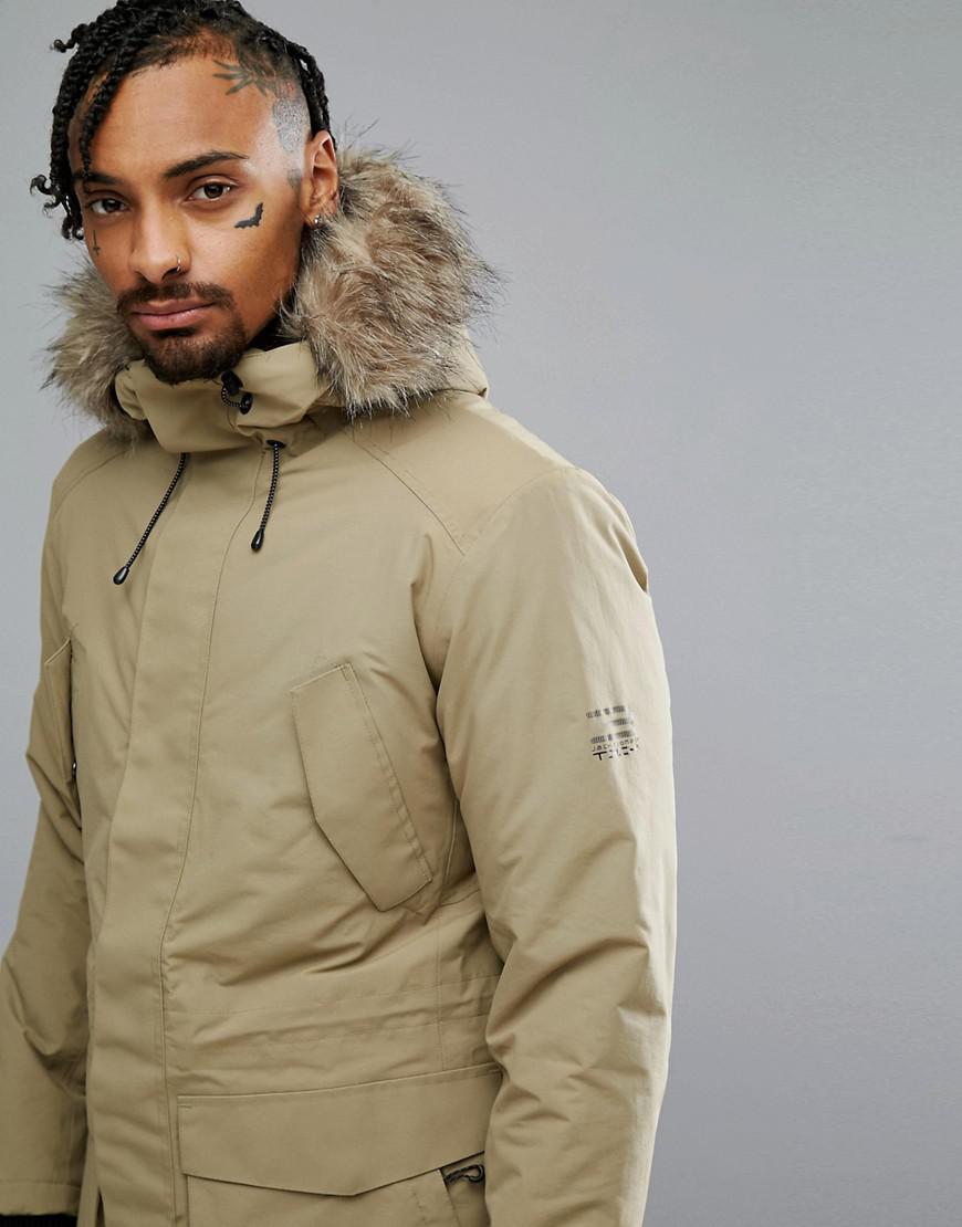 Jack & Jones Synthetic Tech Arctic Parka With Faux Fur Hood in Beige  (Natural) for Men - Lyst