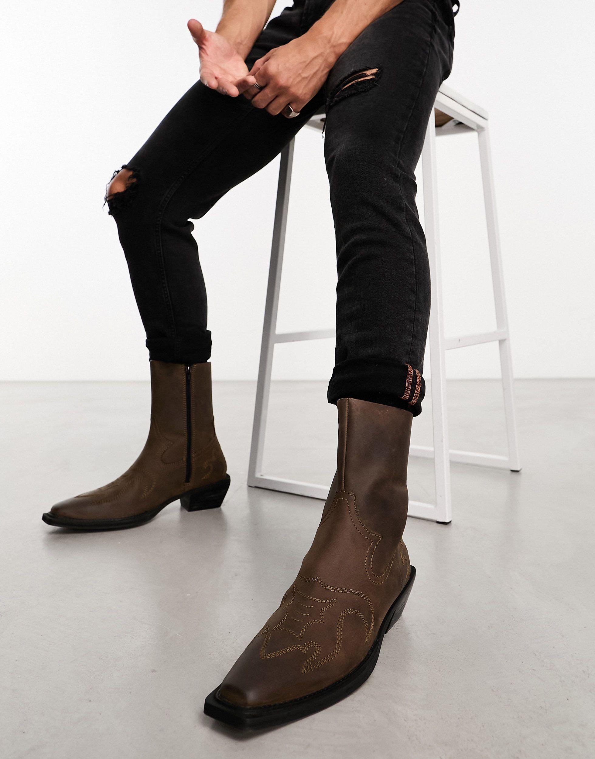 asos cuban heel boots