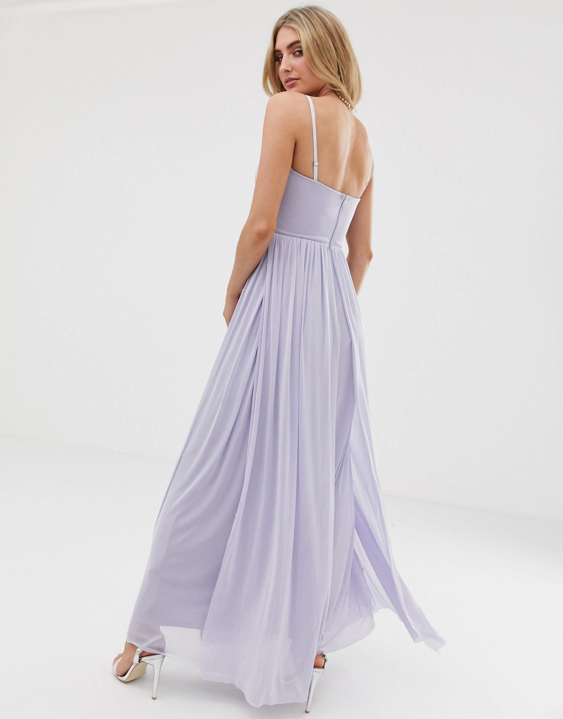 chiffon bandeau maxi dress
