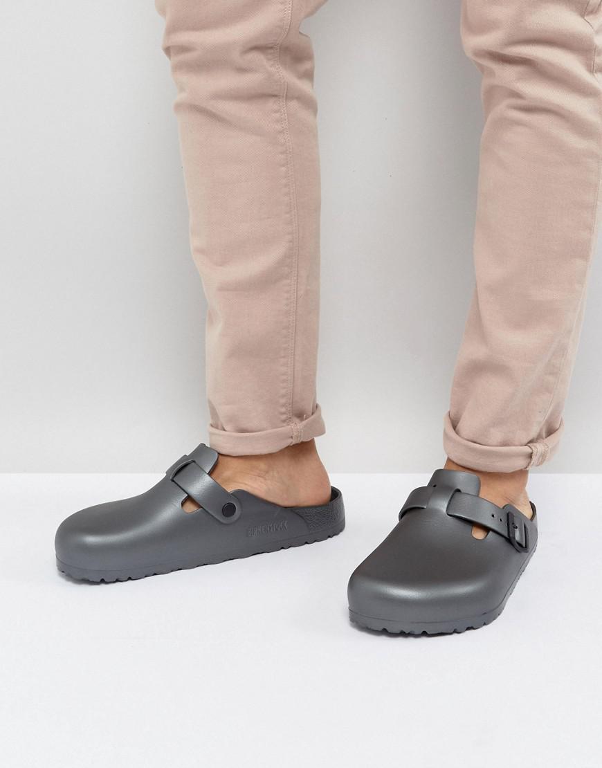 Birkenstock Boston Eva Metallic Mules In Anthracite in Gray for Men | Lyst