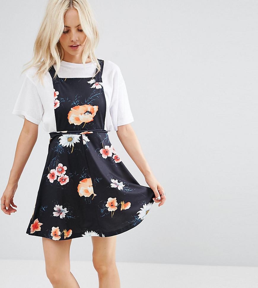 Lyst Asos Pinafore Dress In Floral Print in Blue