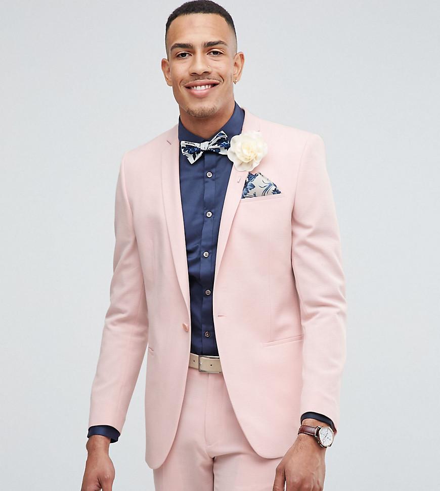Lyst - Asos Tall Wedding Skinny Suit Jacket In Pink Cross ...