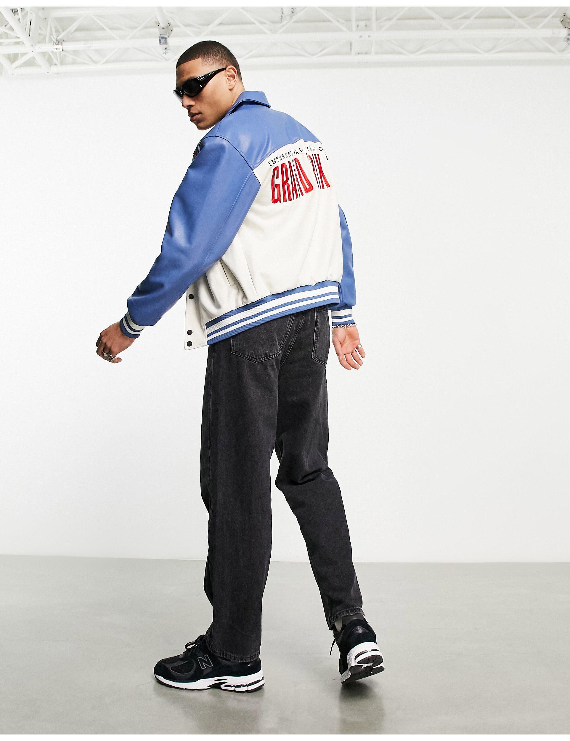 Bershka Motorcross Racing Jacket in Blue for Men Lyst Australia