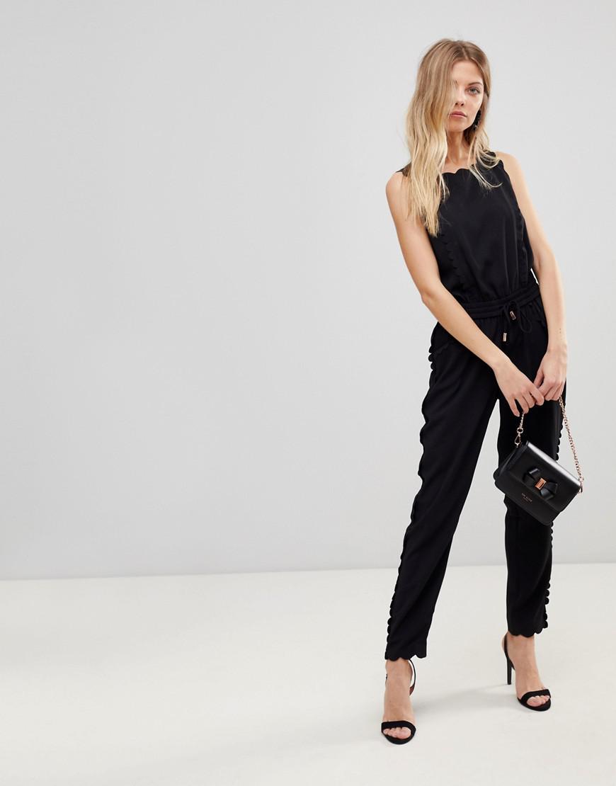 black scallop jumpsuit