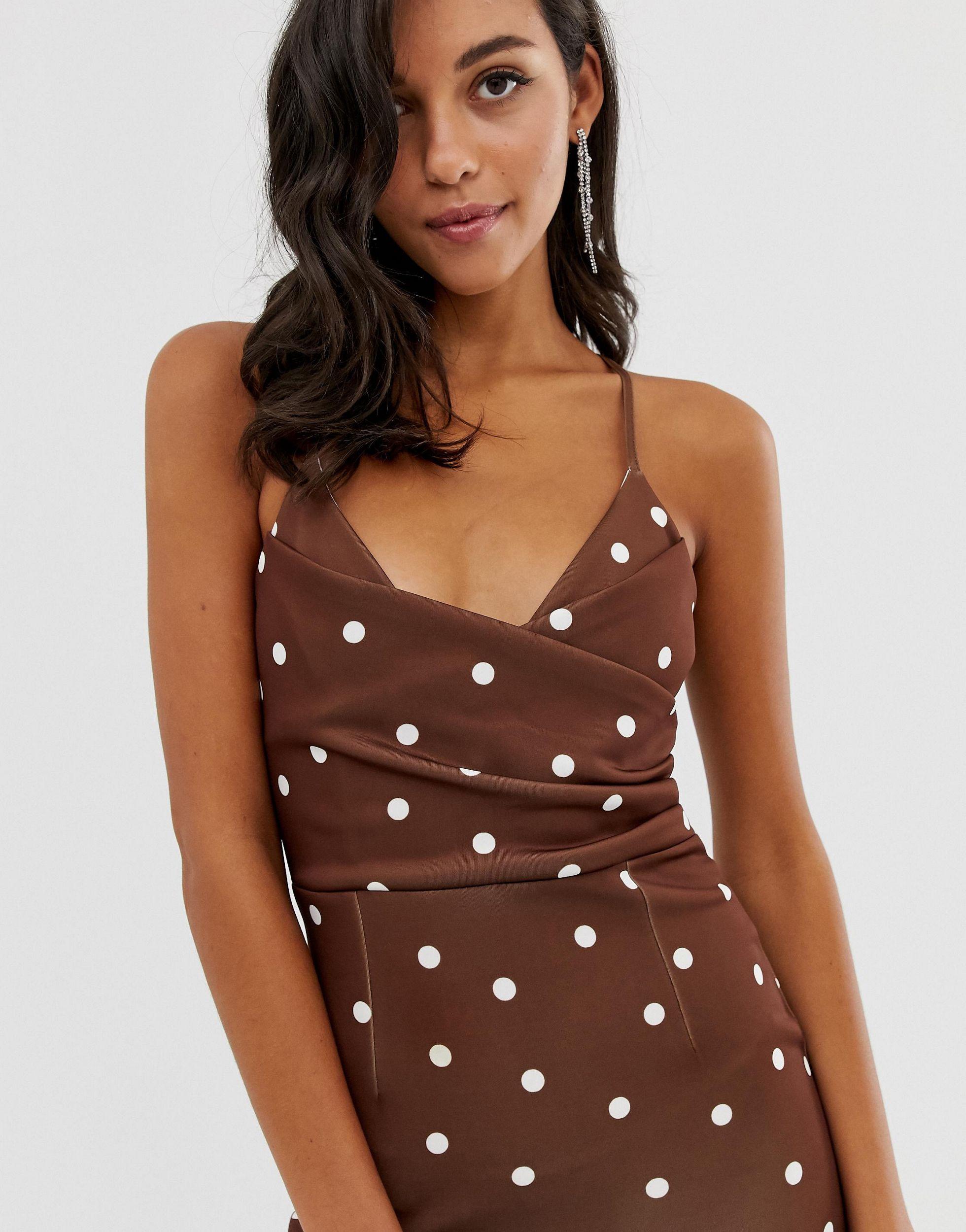 asos design scuba cami pephem midi dress