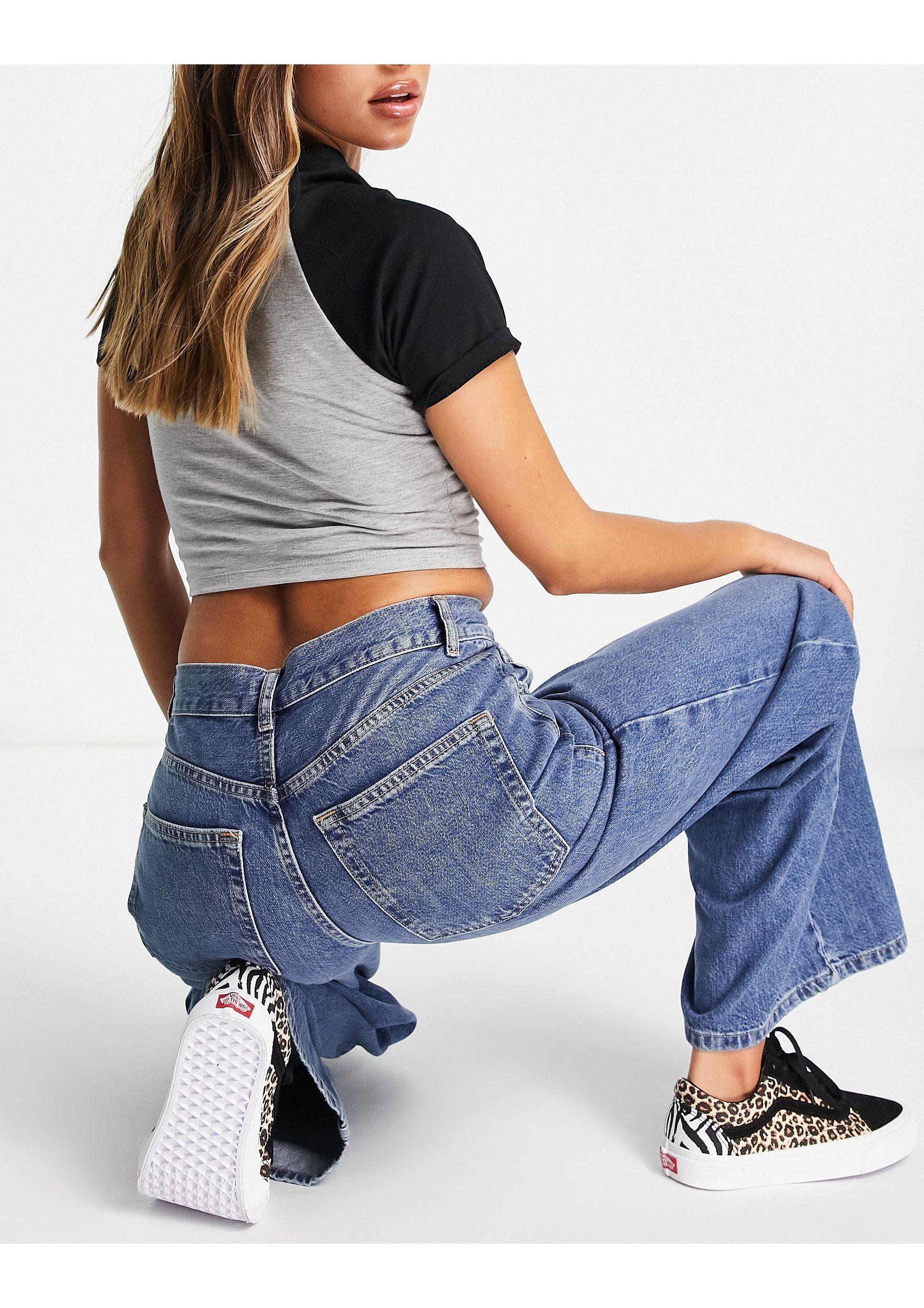 Jeans boyfriend a vita bassa medioTOPSHOP in Denim di colore Blu | Lyst