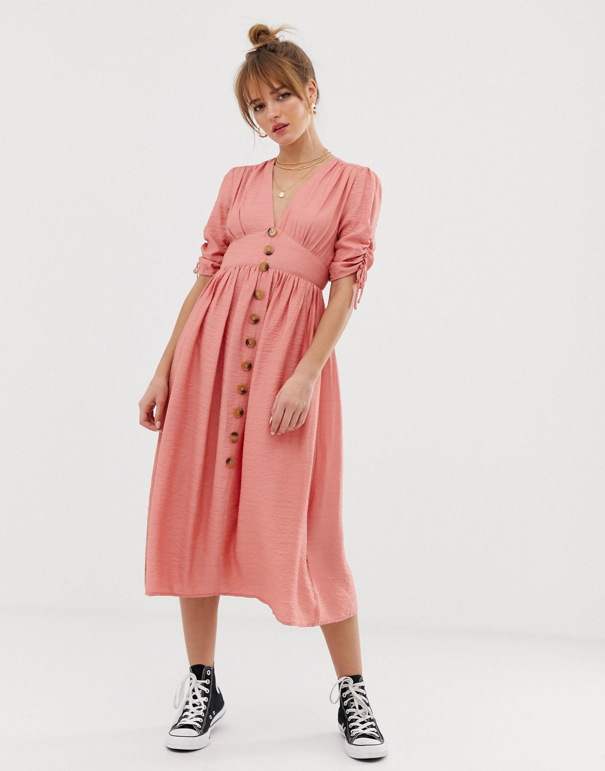 robe midi boutonnée devant