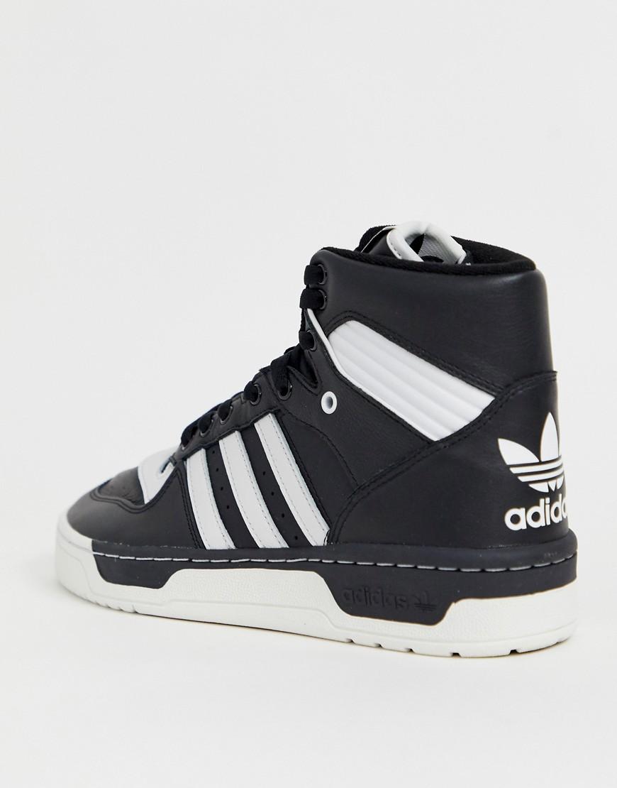 adidas originals rivalry hi top trainers white