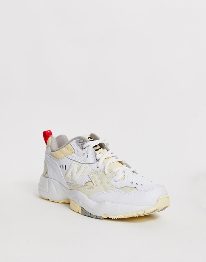 New Balance 608 White And Gray Chunky Sneakers | Lyst