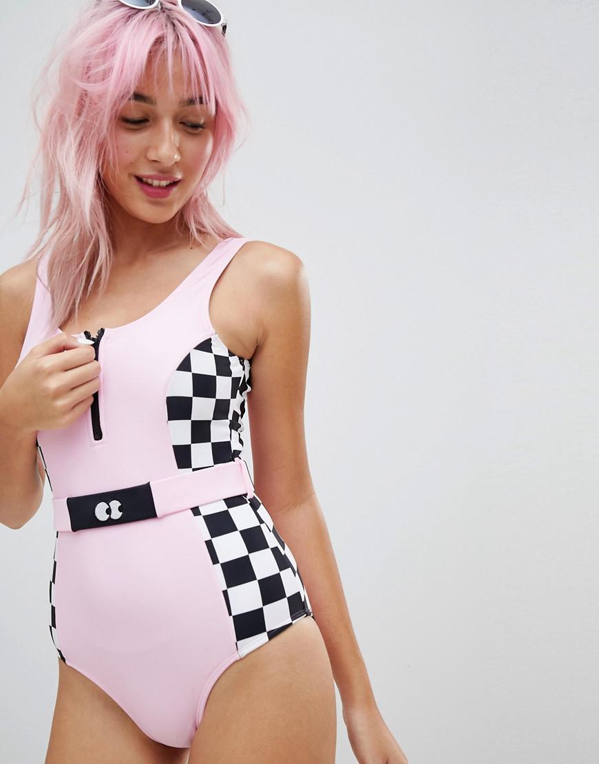 Lazy Oaf Check Mate Swimsuit - Lyst