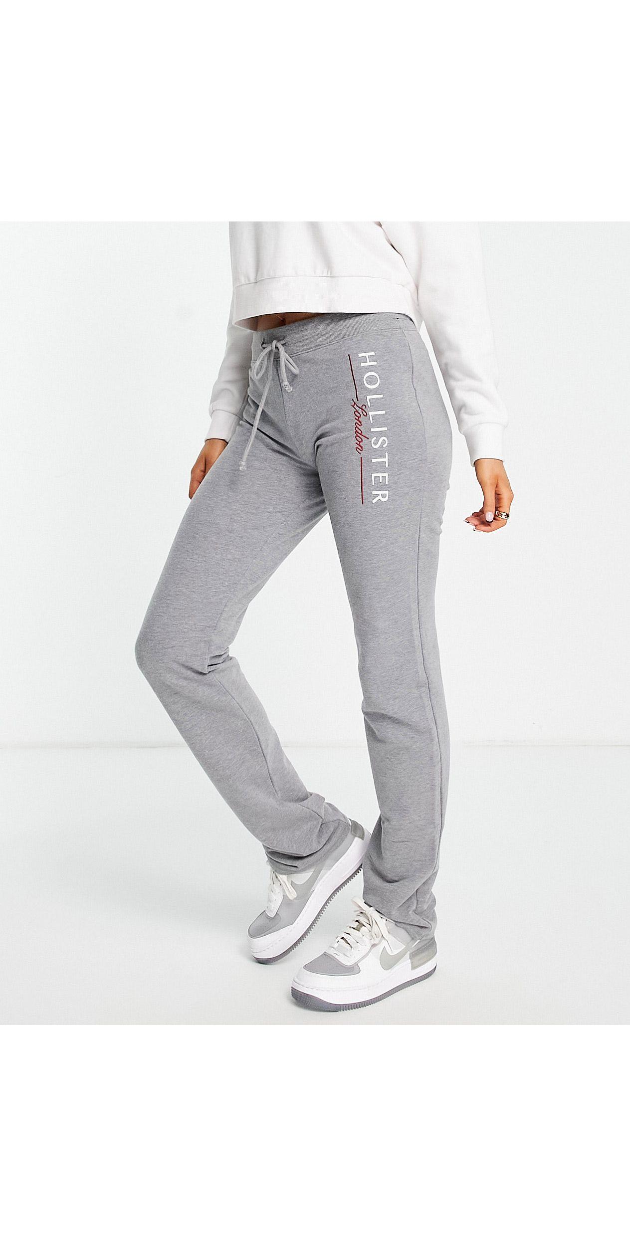 Hollister Straight Leg Logo joggers in Gray | Lyst