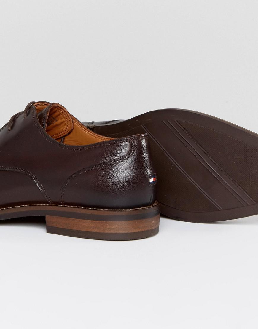 Tommy Hilfiger Daytona Leather Derby Shoes In Brown for Men | Lyst UK