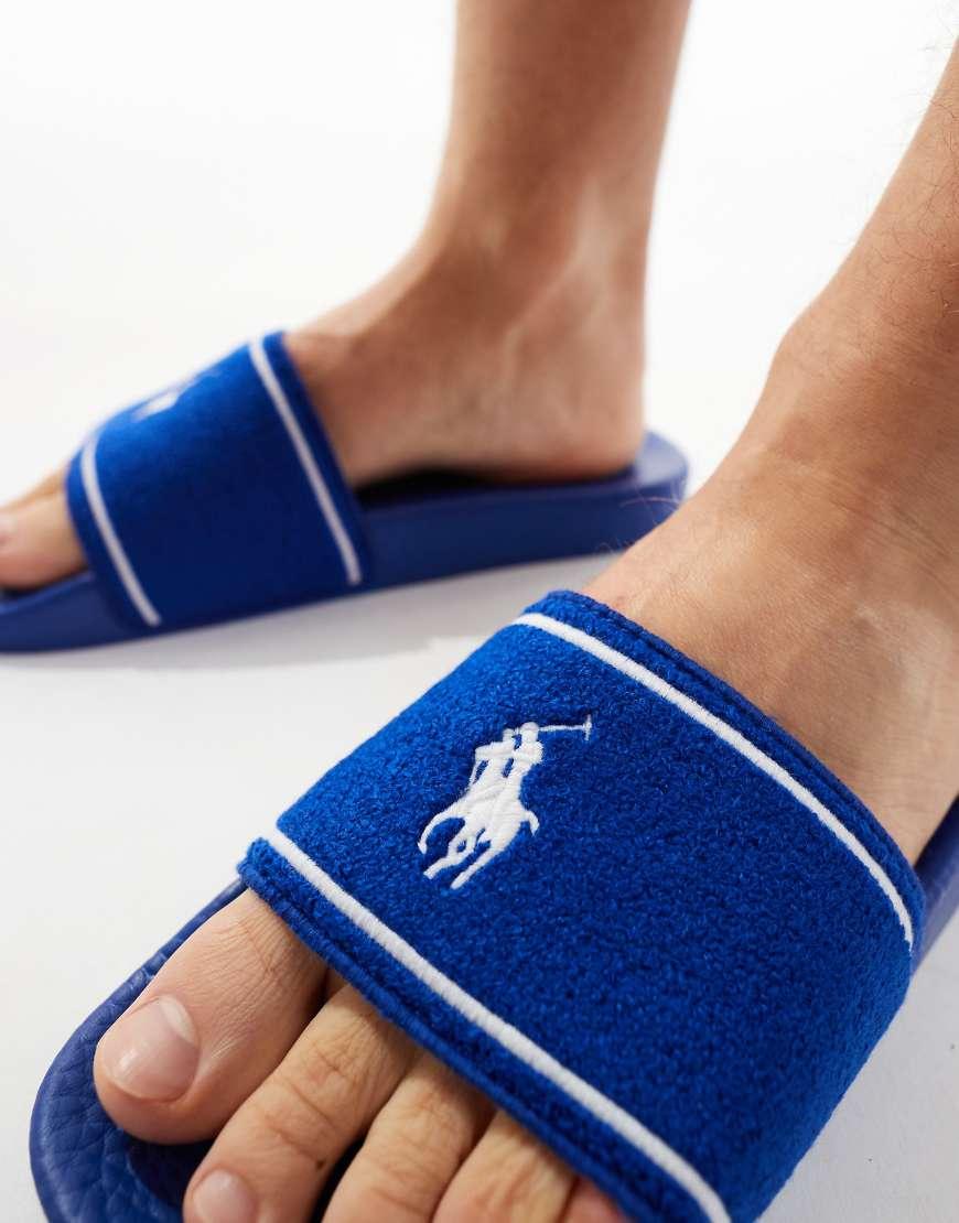 Mens Sandals Ralph Lauren Blue Sliders Polo Ralph Lauren