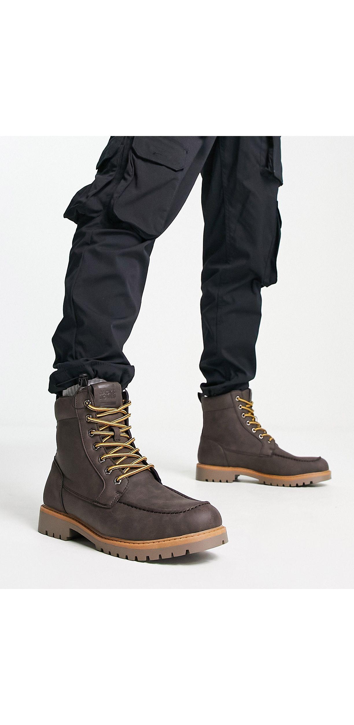 Jack & jones top leather lace up boots