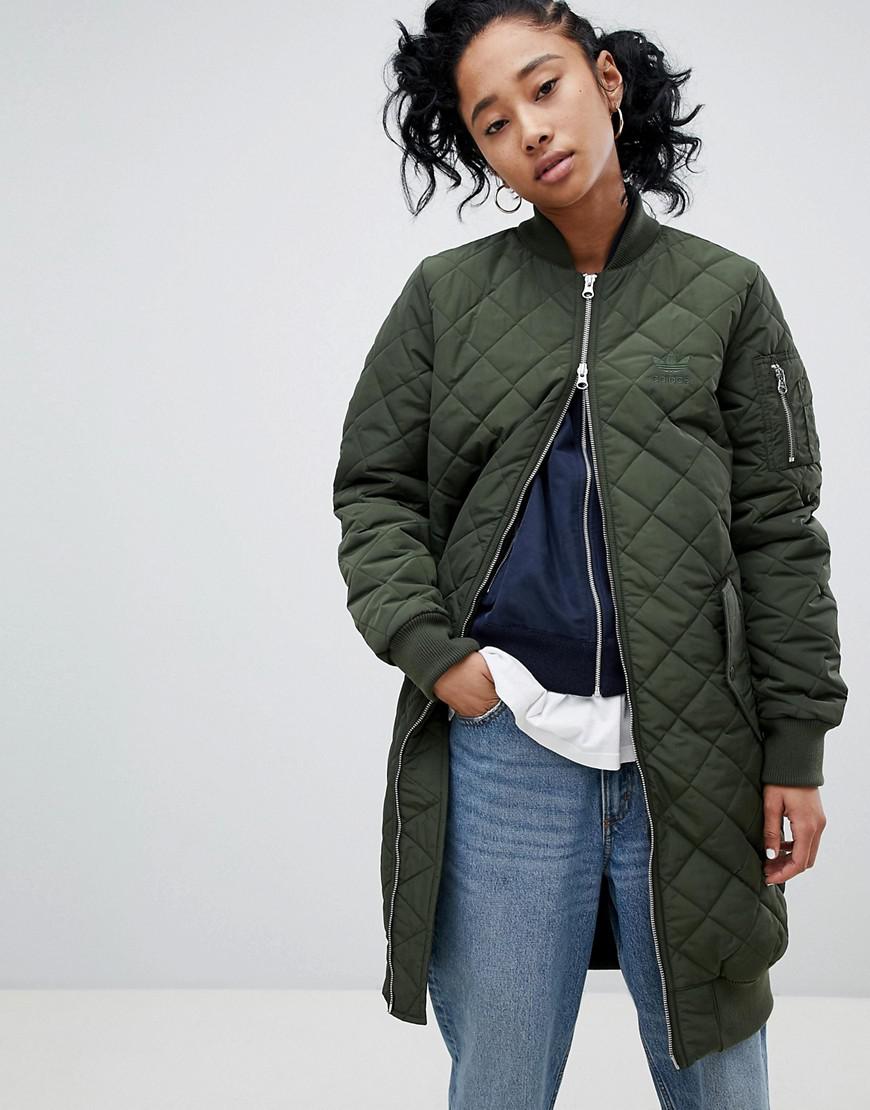 Furious Abstraction song adidas Originals Long Bomber Jacket in Green | Lyst