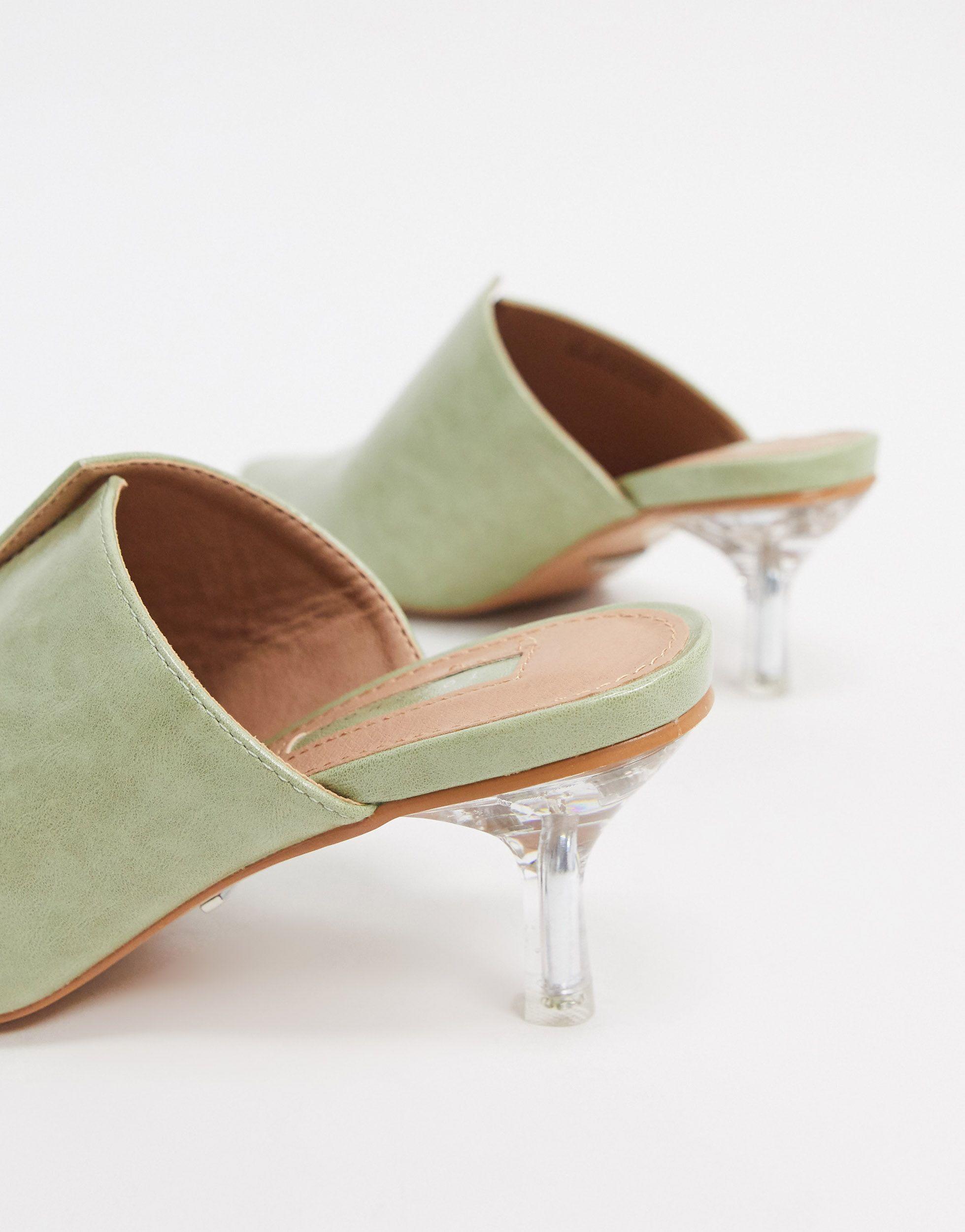 topshop green mules