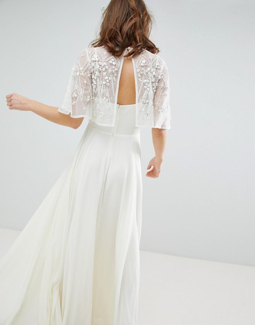 ASOS Maxi Wedding Dress With Embellished Crop Top in White - Lyst