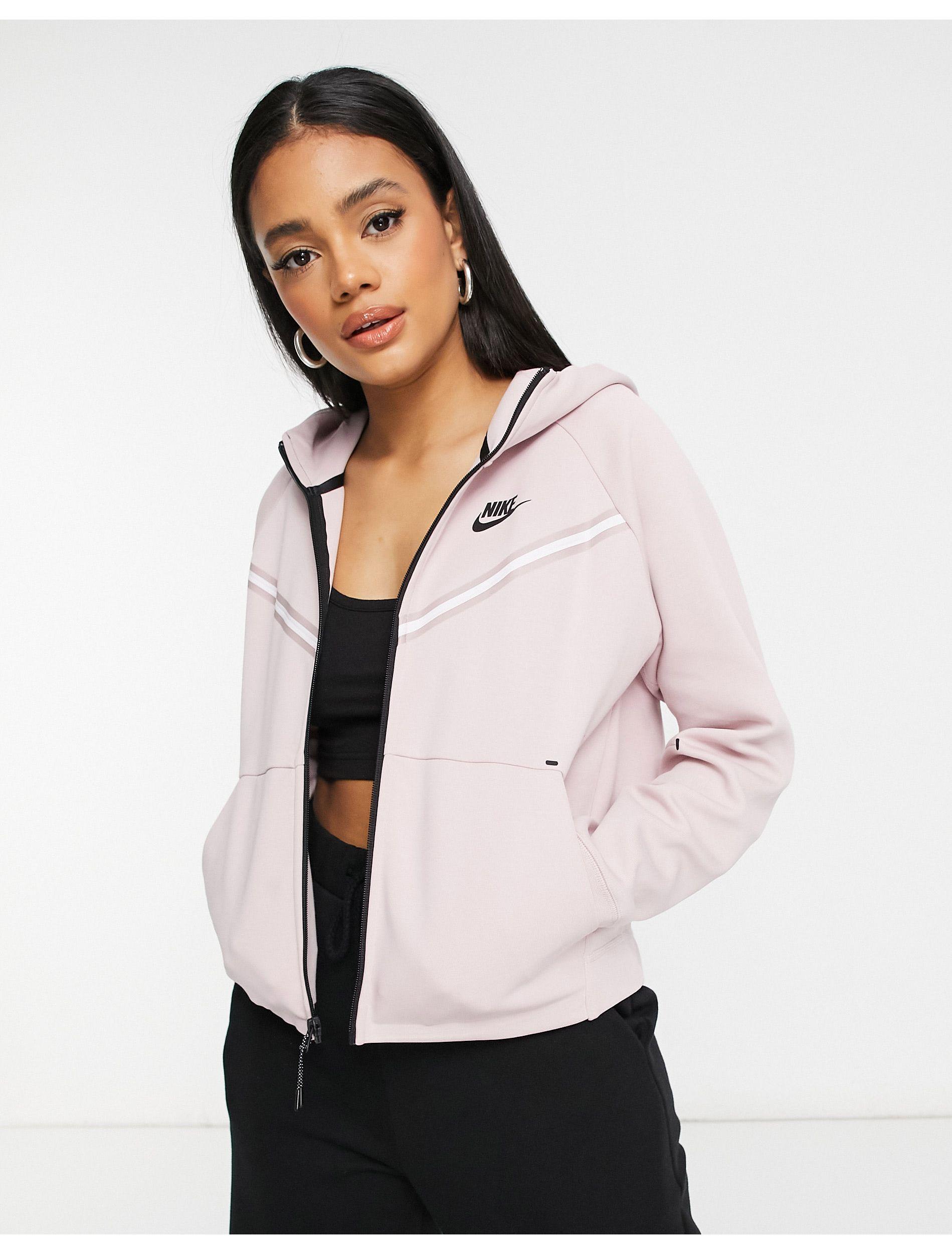 humor theorie raket Nike Tech Fleece Zip Thru Hoodie in Pink | Lyst
