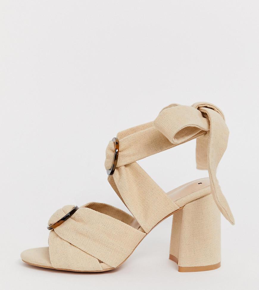 cream block heels