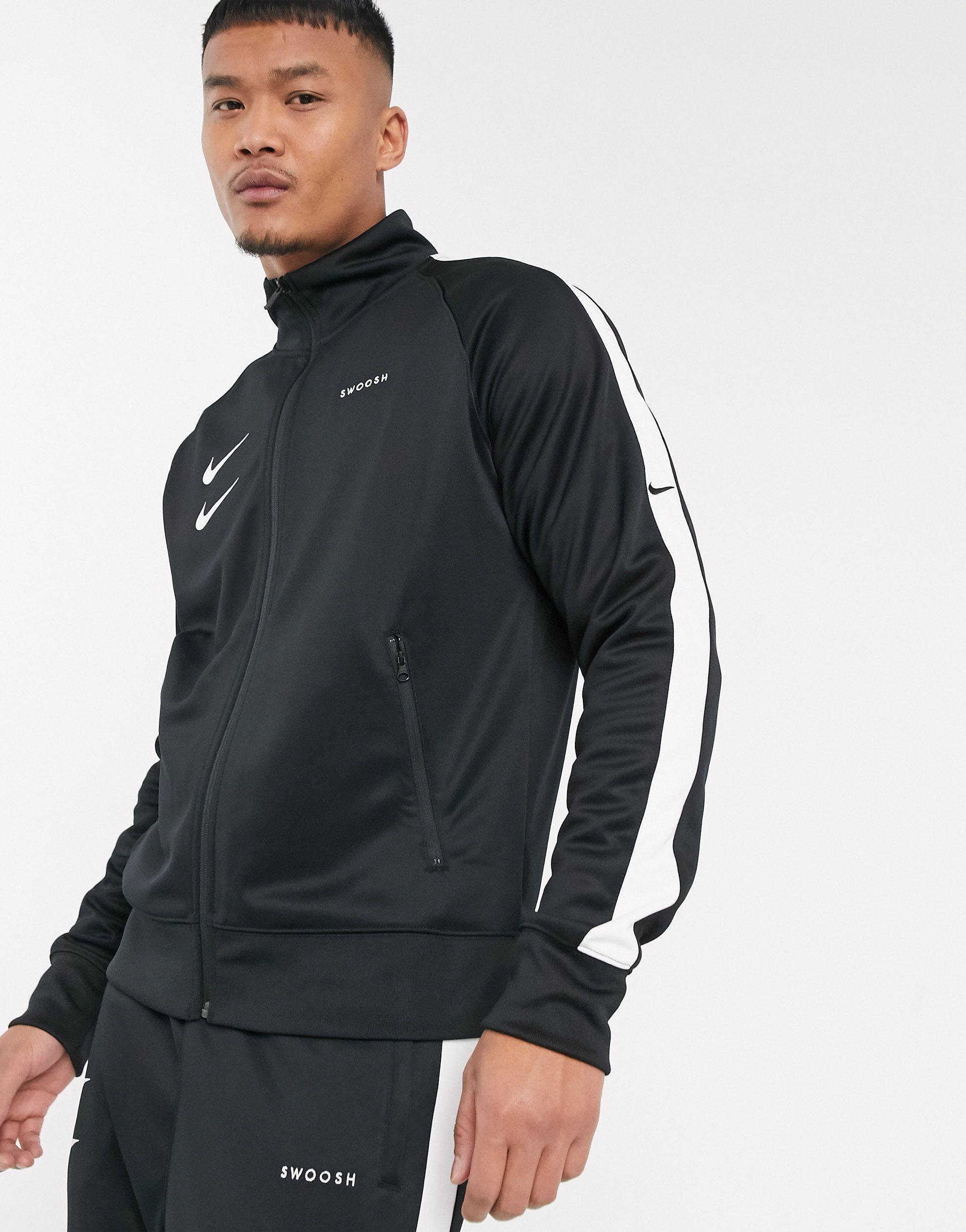 Puede soportar respirar Dedicación Nike Swoosh Polyknit Track Jacket in Black for Men | Lyst