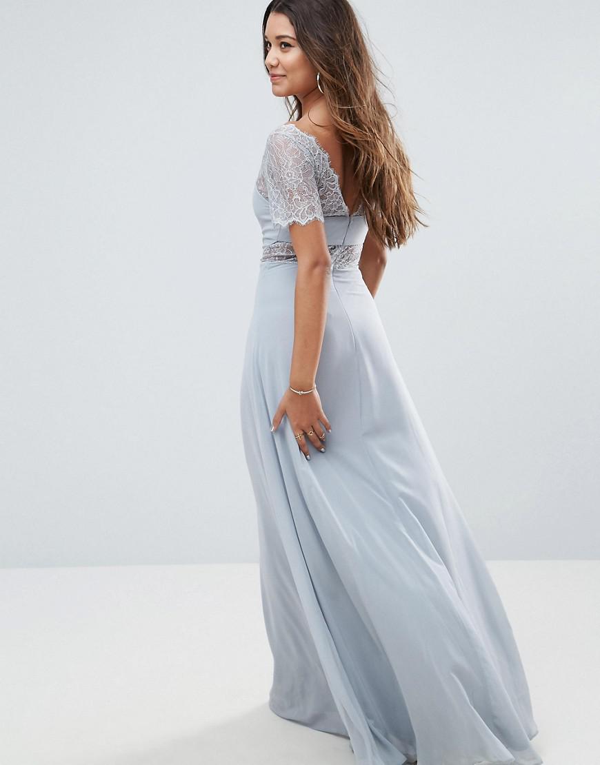 asos lace insert panelled maxi dress