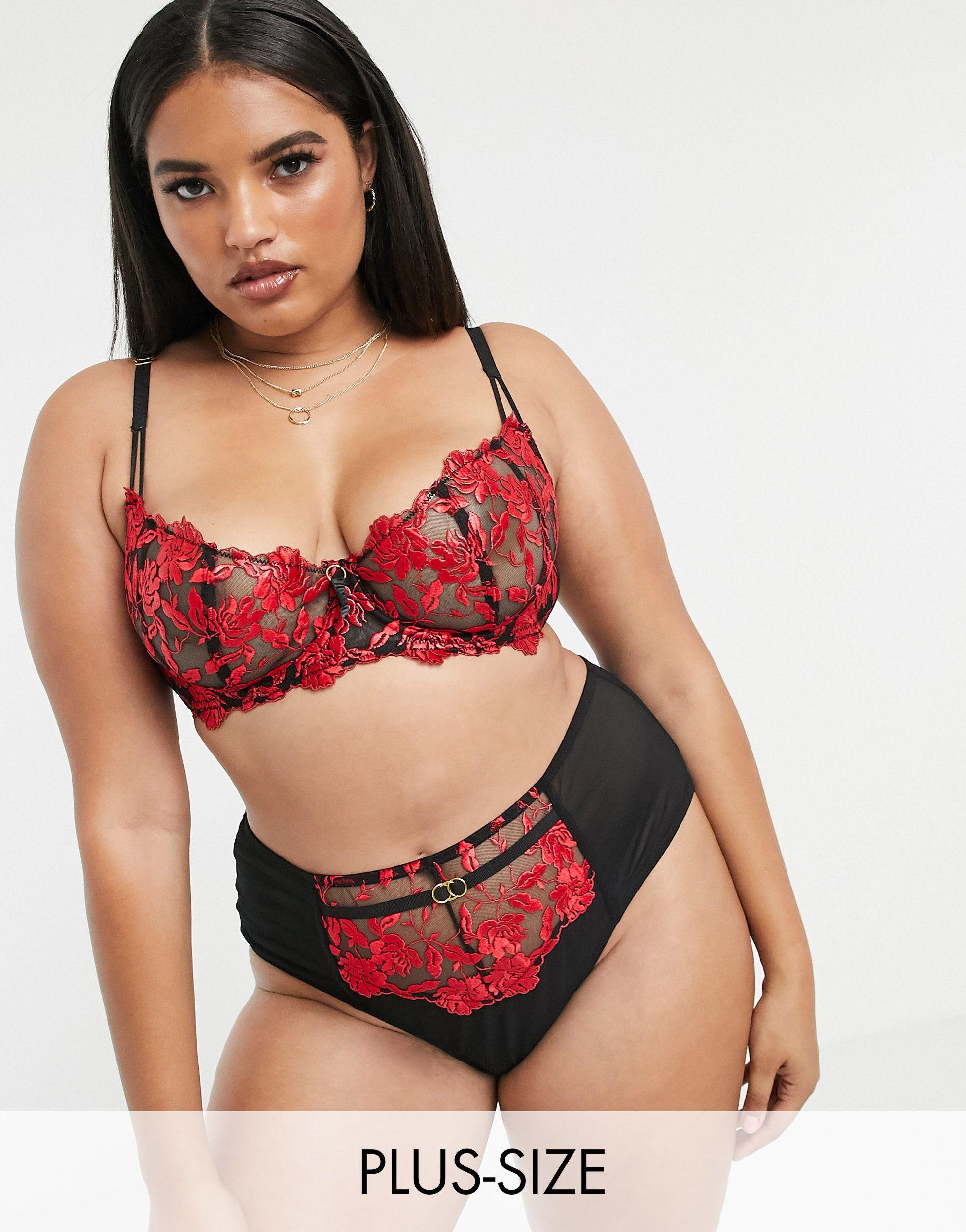Ann Summers Curve Cecile Floral Lace Bra in Red - Lyst