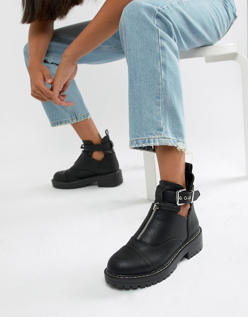 chunky flat ankle boots