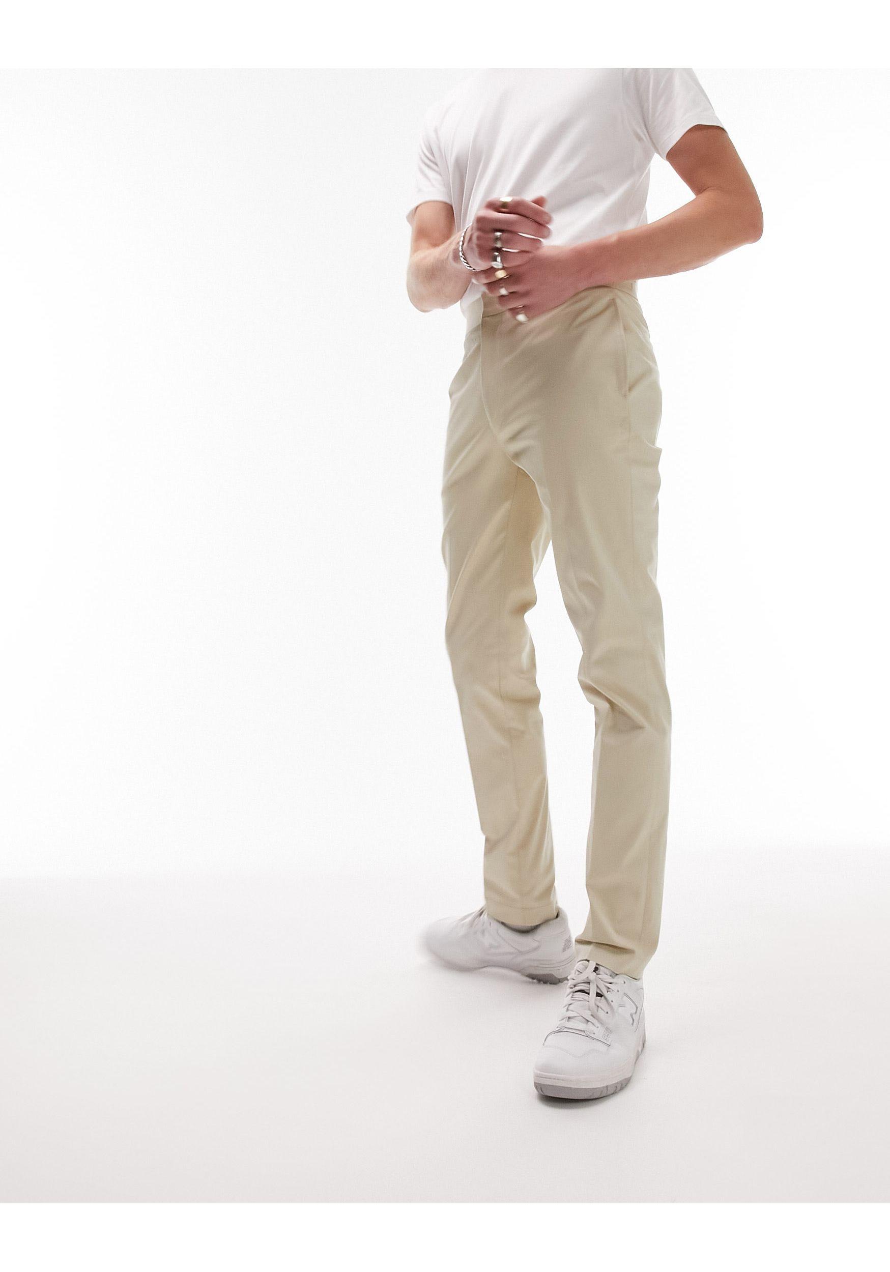 TOPMAN Smart Slim Chino Pants in White for Men | Lyst Canada
