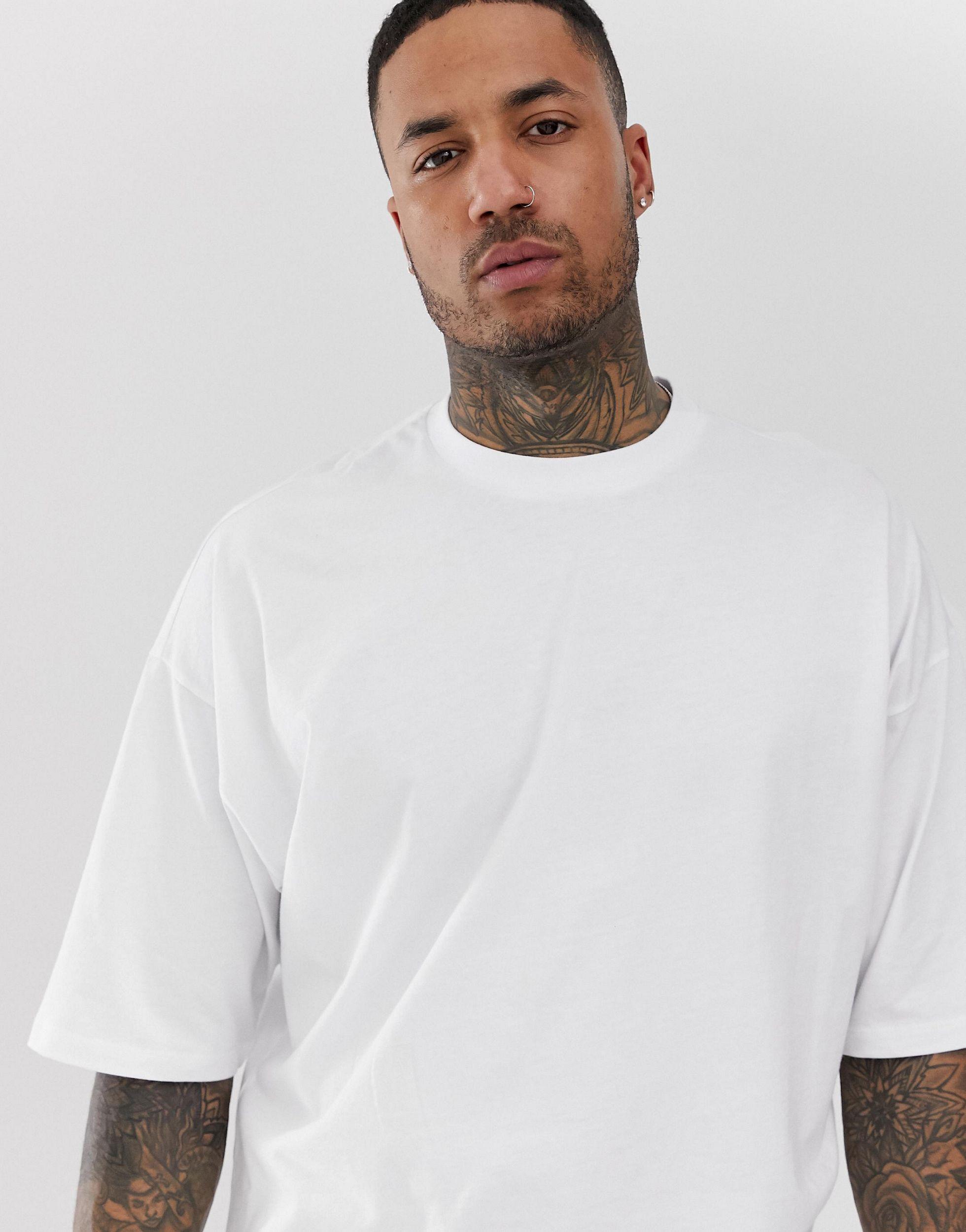 ASOS Oversized T-shirt With Side Split in White for Men | Lyst