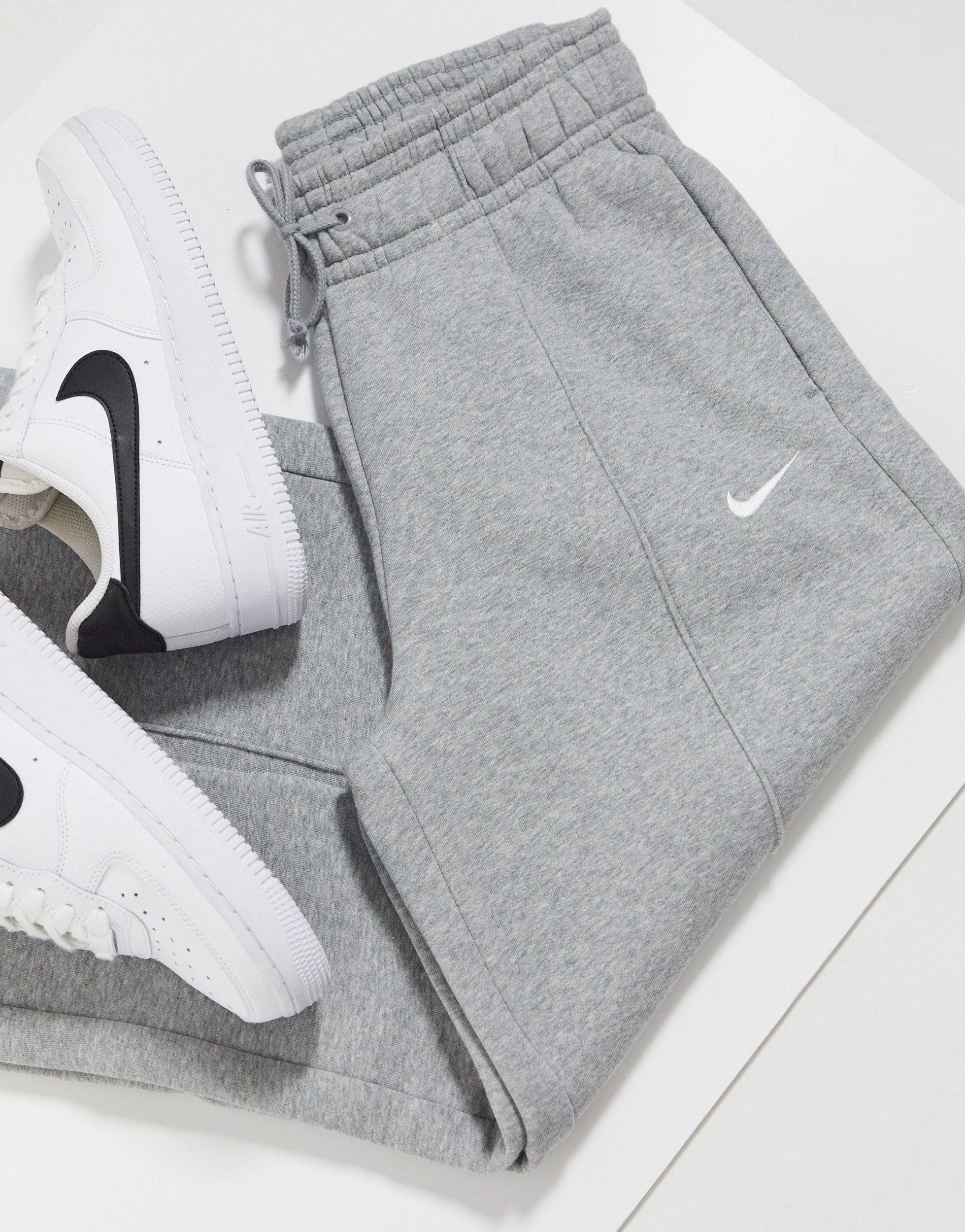Nike – Jogginghose mit hoher Taille, weitem Bein und kleinem Logo in Grau |  Lyst AT